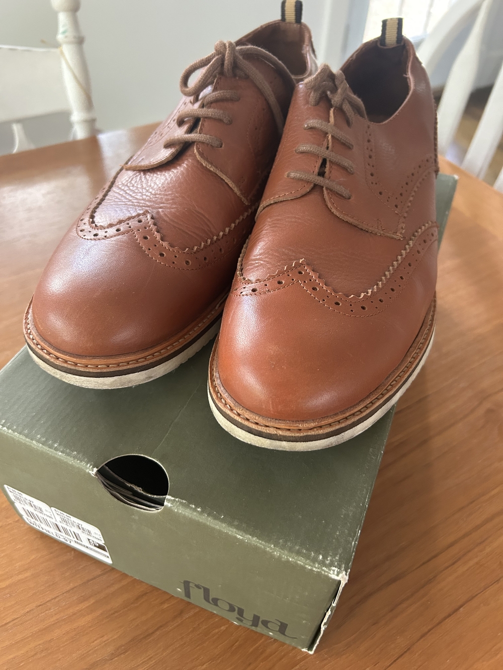 Floyd Brown Men's Wingtip Oxford Leather Shoes